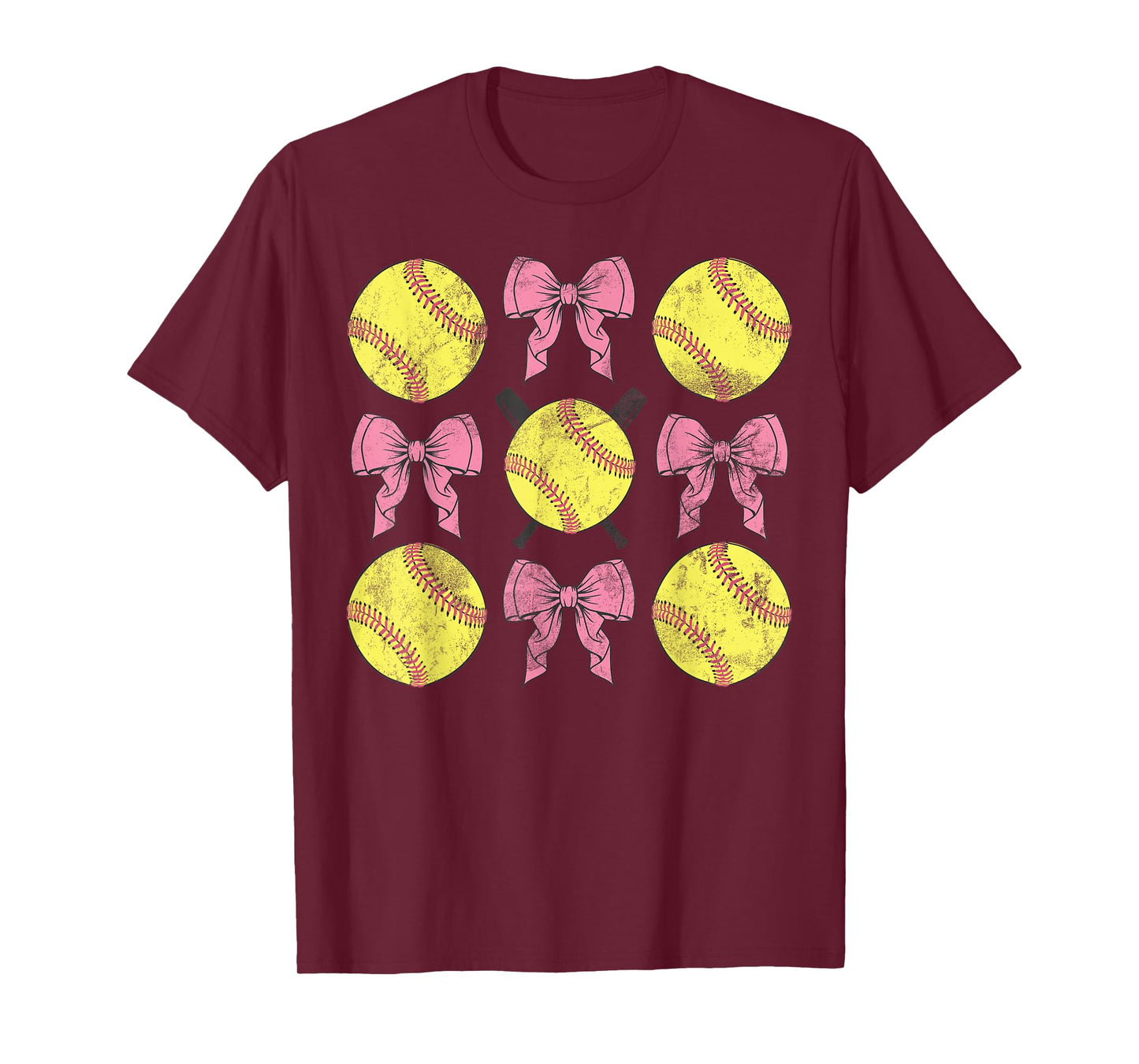 Softball Coquette Bows Game Day Softball Lover T-Shirt