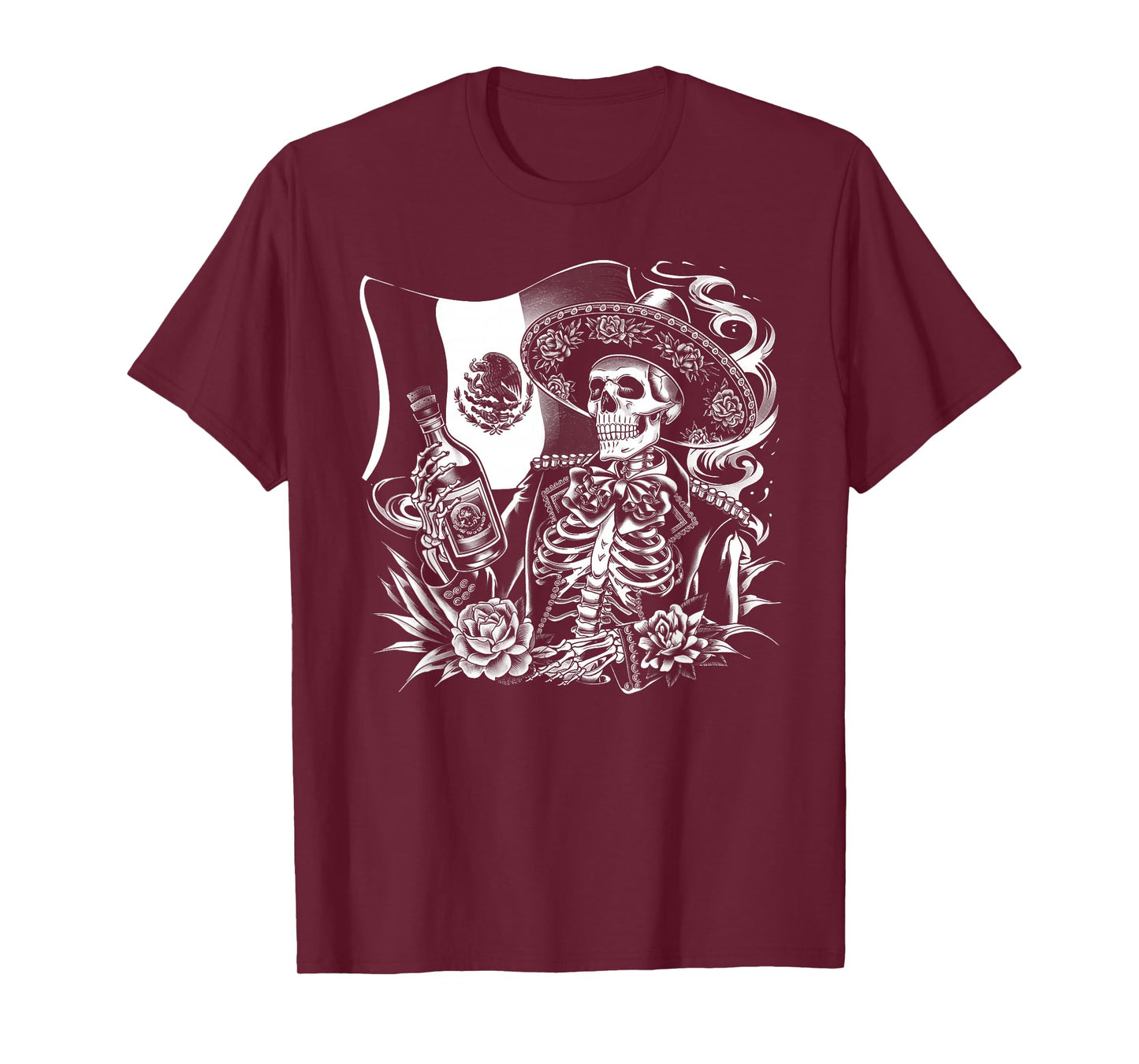 Mexico Vintage Skeleton Tequila Dia De Los Muertos Mexican T-Shirt