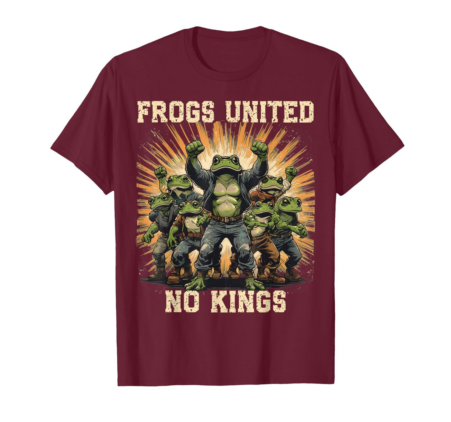 Vintage No Kings Frogs United Portland Protest Retro T-Shirt