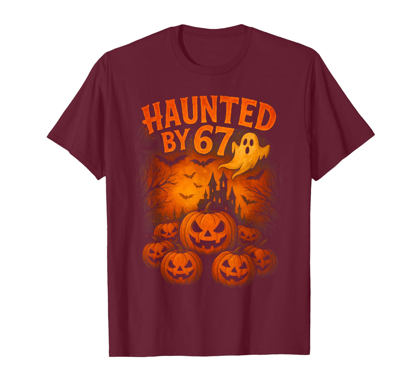 67 Meme Trendy Ghost Halloween Funny Six Seven Gen Alpha Z T-Shirt
