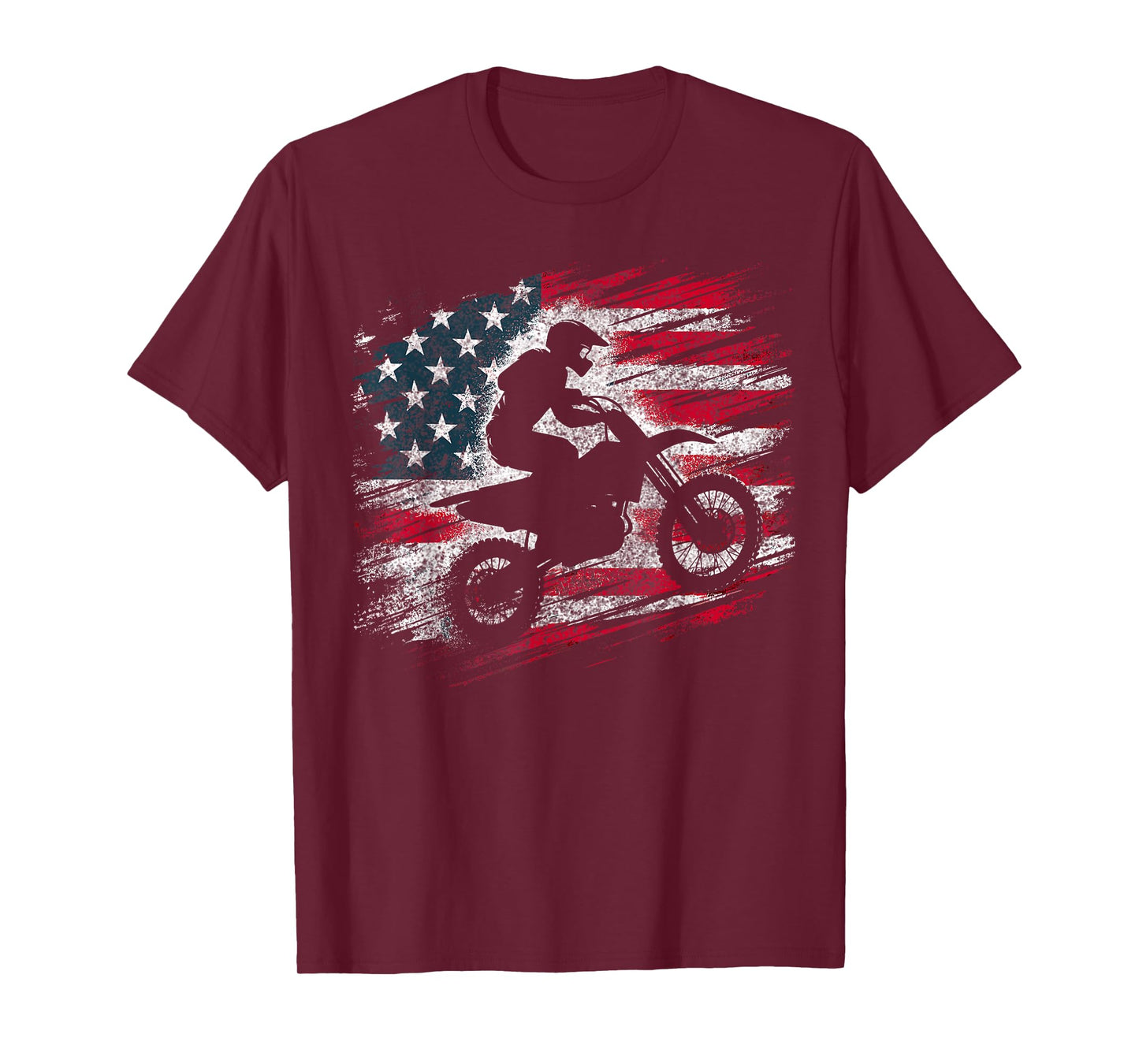 Motocross USA Dirt Bike American Flag T-Shirt