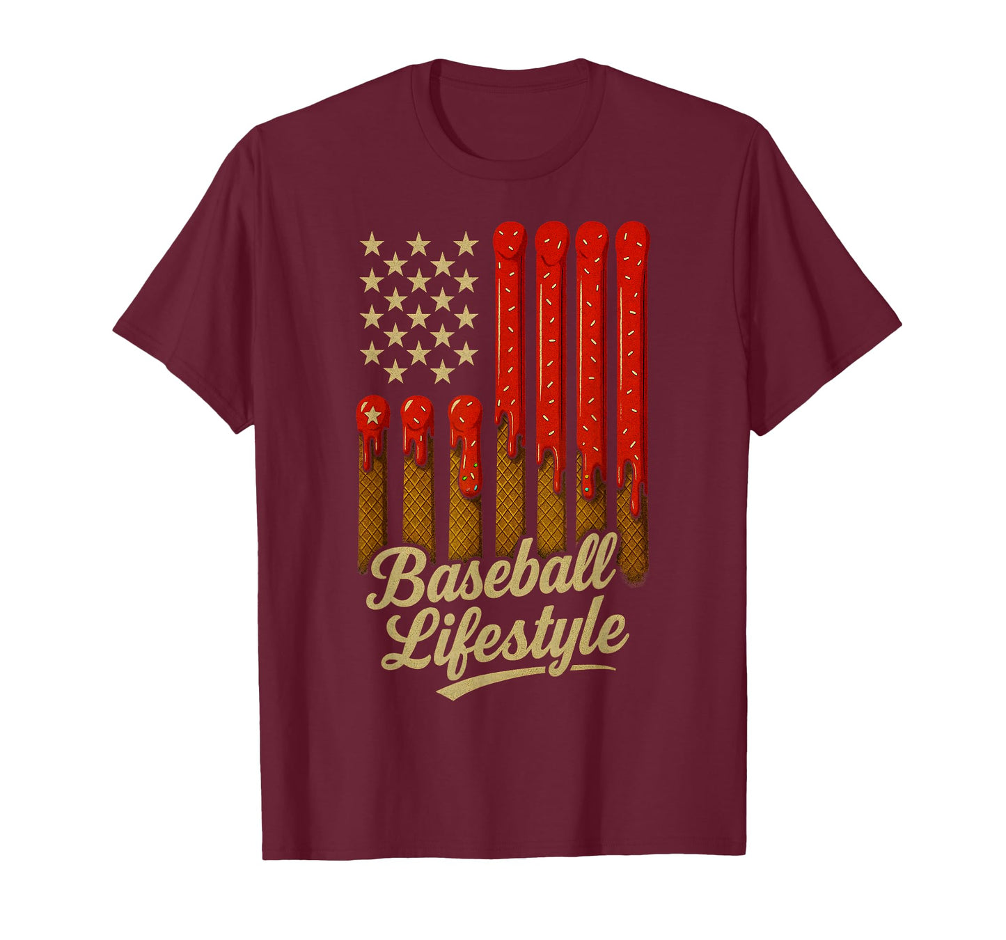 Baseball Lifestyle 101 Apparel Youth Baseball Drip Ice Cream T-Shirt