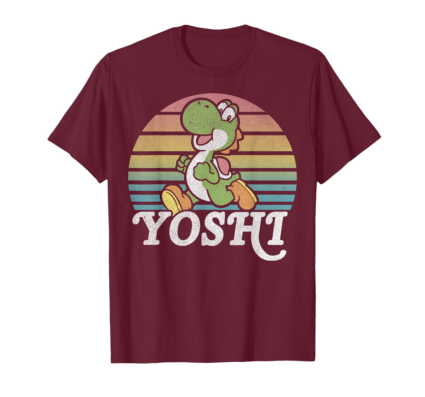 Super Mario Yoshi Retro Line Run Portrait T-Shirt