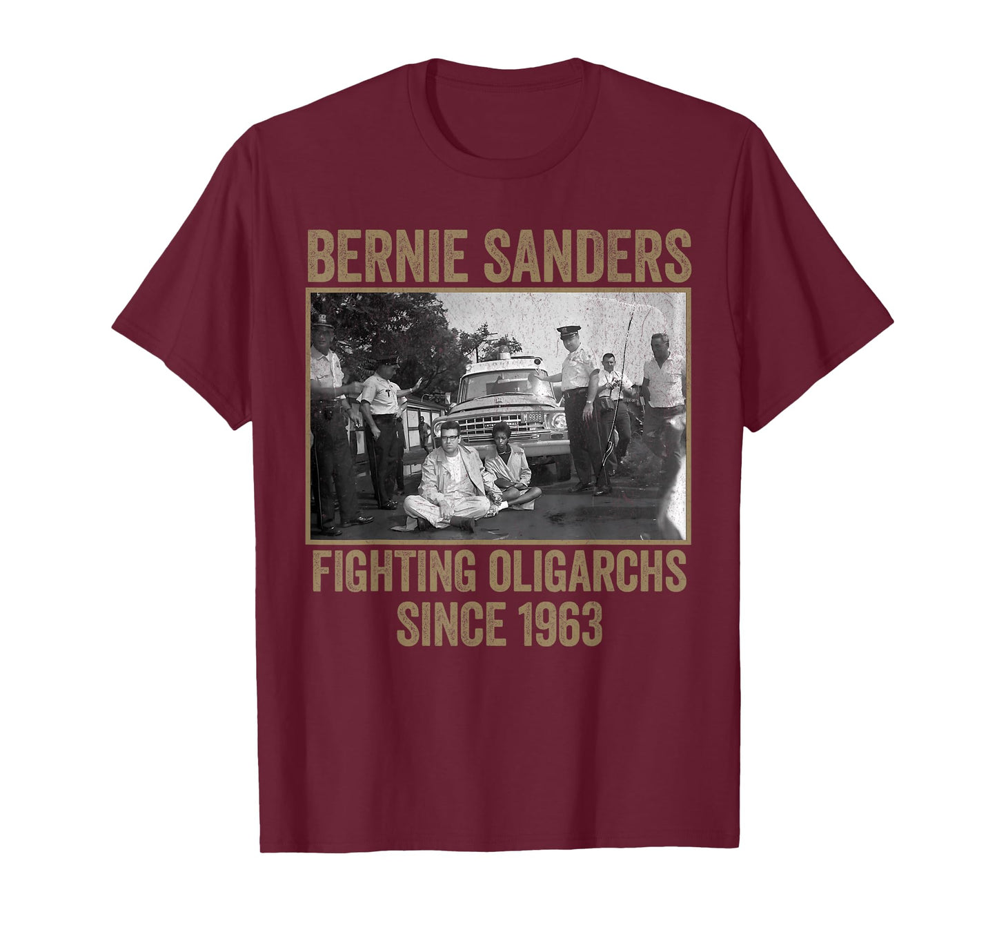 Bernie Fighting Oligarchs 1963 Indivisible No Kings Protest T-Shirt