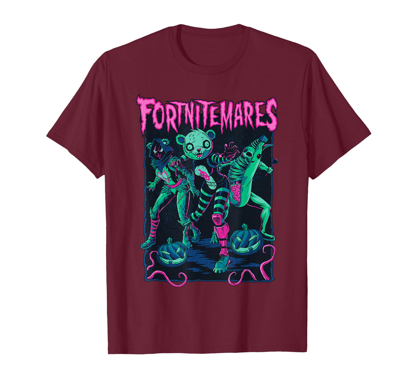 Fortnite Halloween Fortnitemares Retro Creepy Group Poster T-Shirt