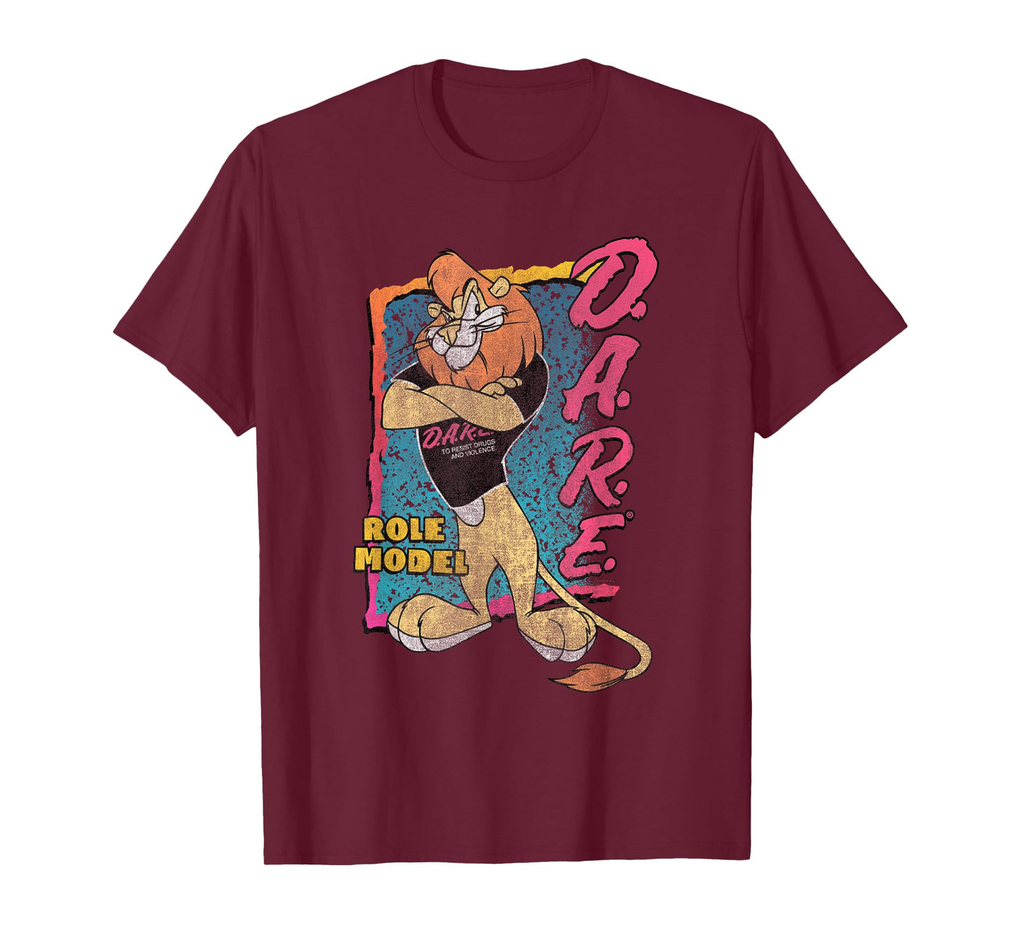 D.A.R.E. Program 90's Style Daren The Lion Role Model PSA T-Shirt