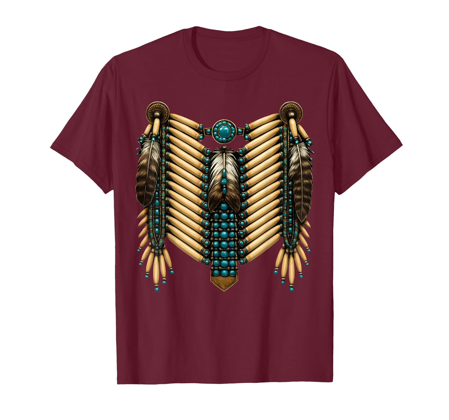 Native American Indian Bone Breastplate Graphic Costume 2025 T-Shirt
