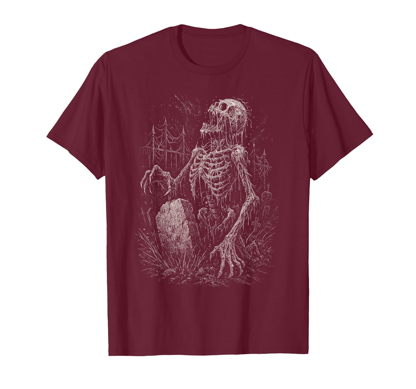 Zombie Skeleton Undead Horror Grave Goth Alt Alternative Art T-Shirt