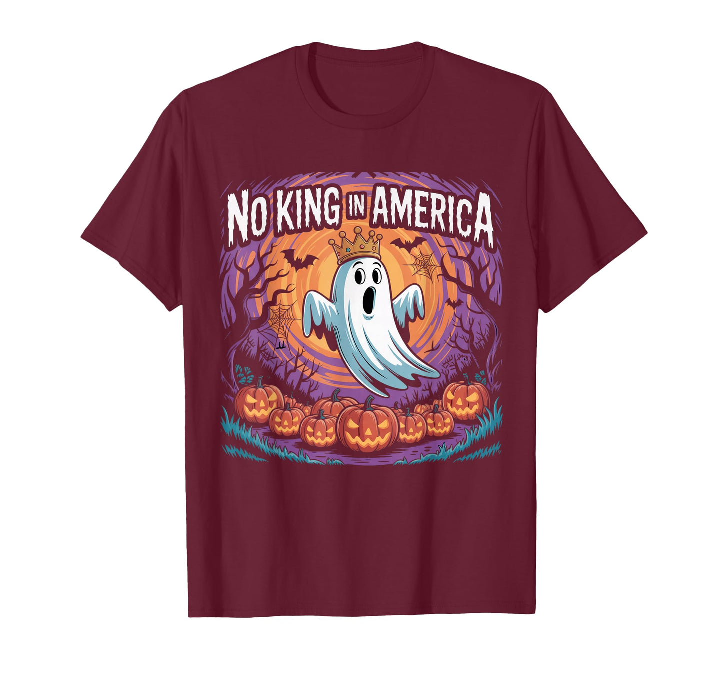 Funny Halloween No Kings in America Since 1776 Distressed T-Shirt