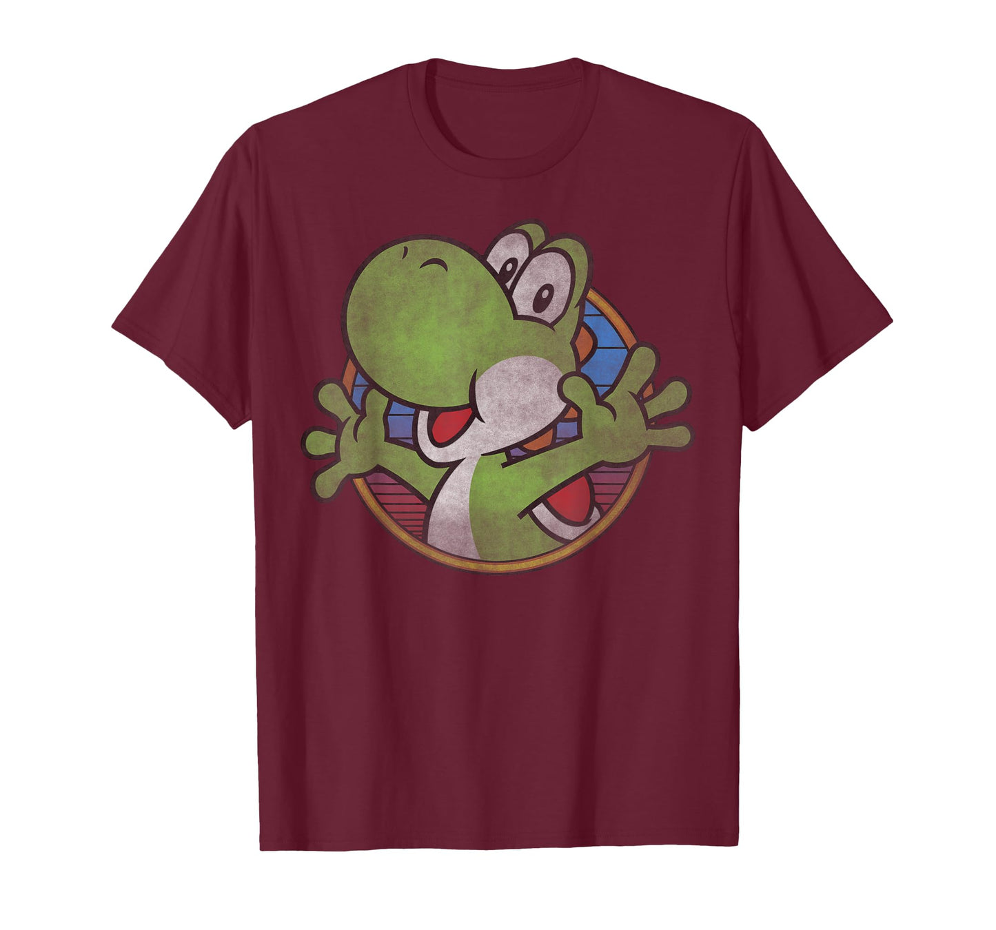 Super Mario Yoshi Color Fade Circle Logo T-Shirt