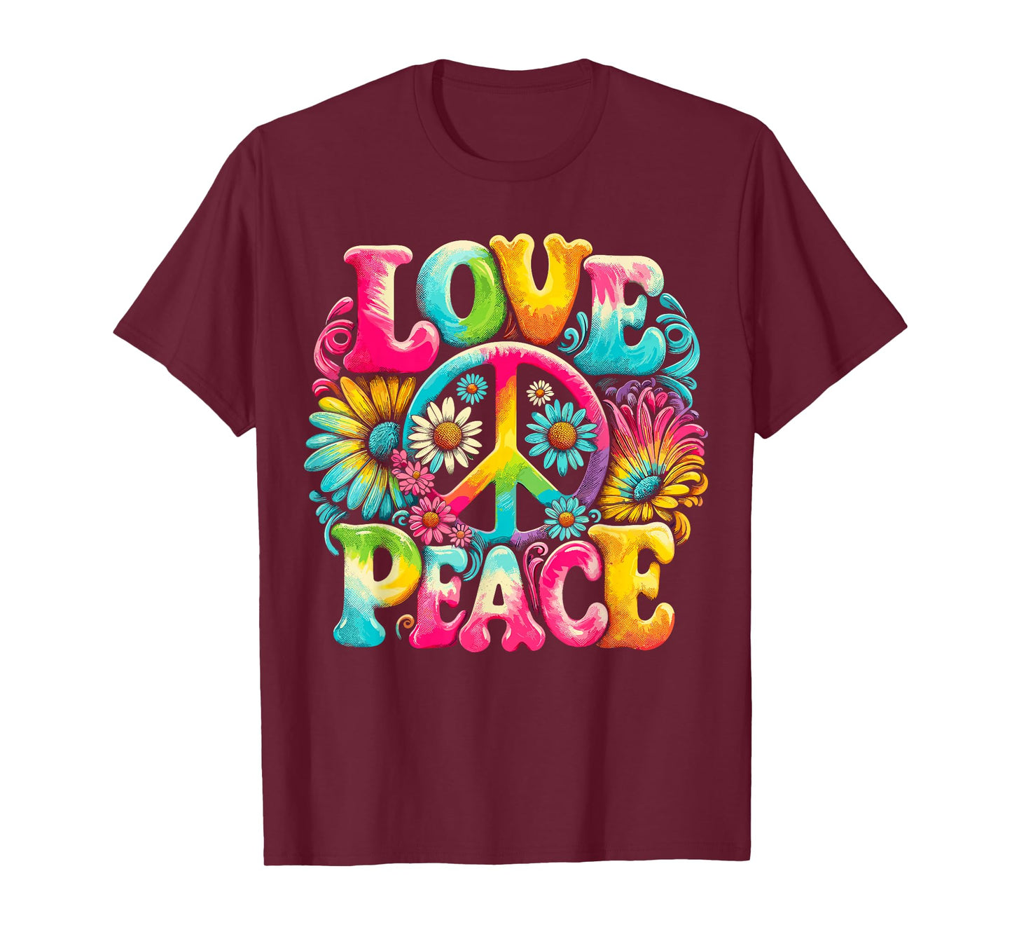 Hippie Peace Sign Love Tie Dye Hippie T-Shirt