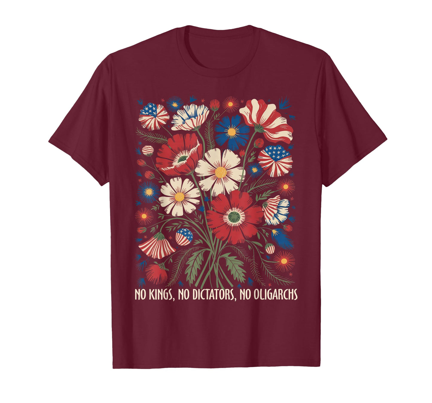 No Kings No Dictators No Oligarchs In America Funny T-Shirt