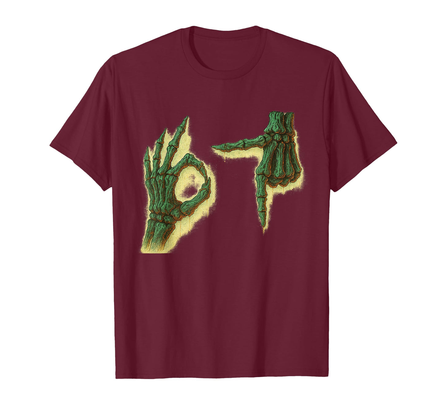 Distressed Skeleton Hands 6 7 Halloween Meme T-Shirt