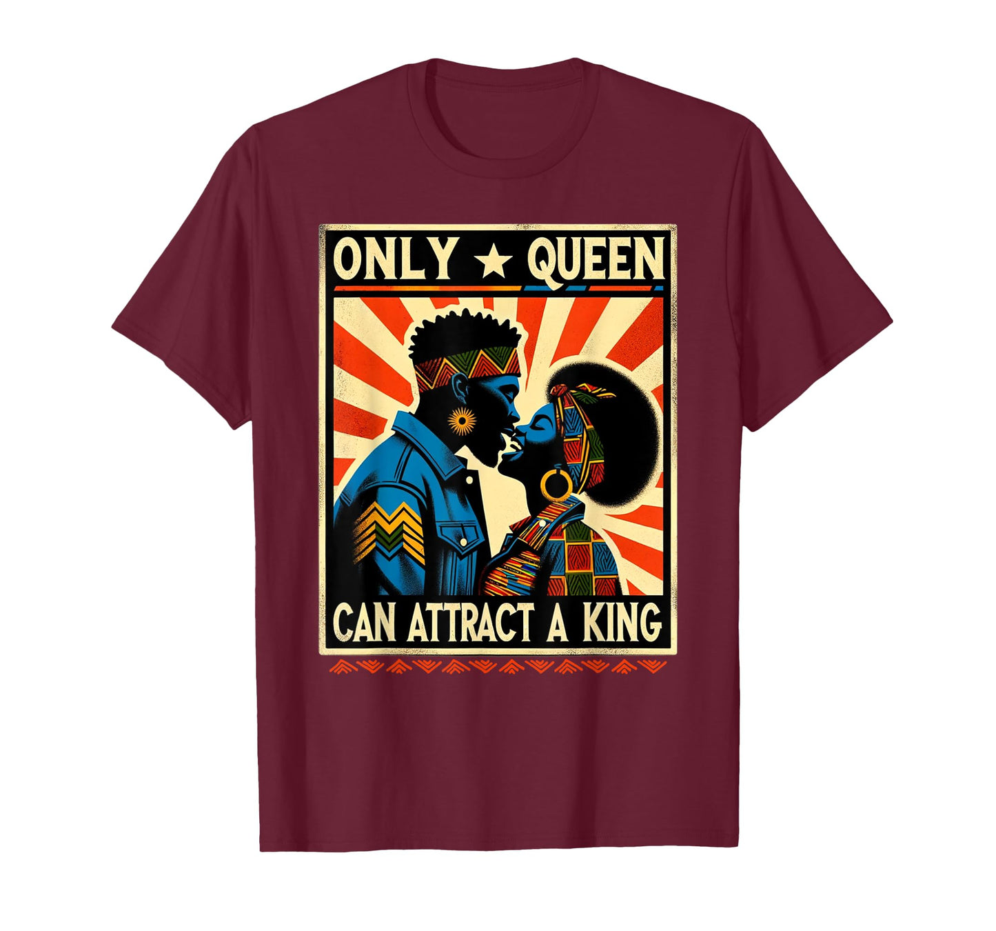King & Queen Black Love African American Couples Marriage T-Shirt