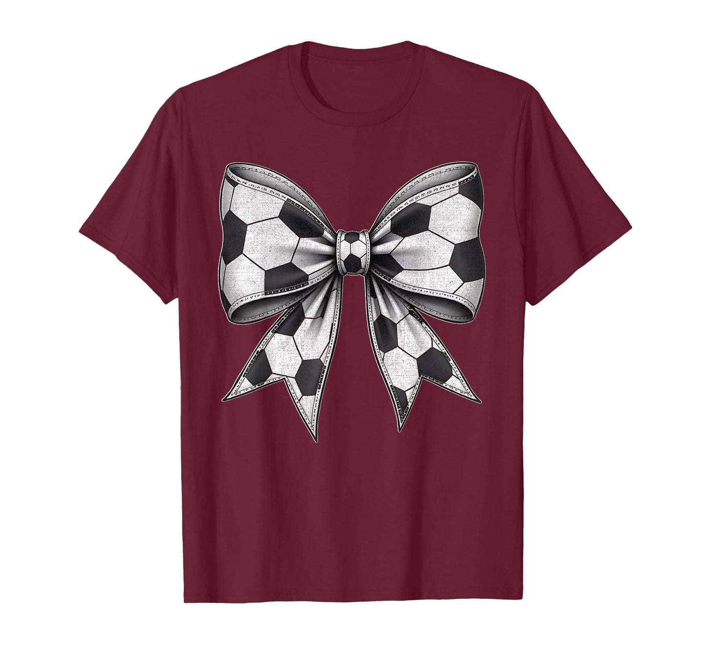 Classic Soccer Ball Bow Shirt Mono Football Game Spirit T-Shirt