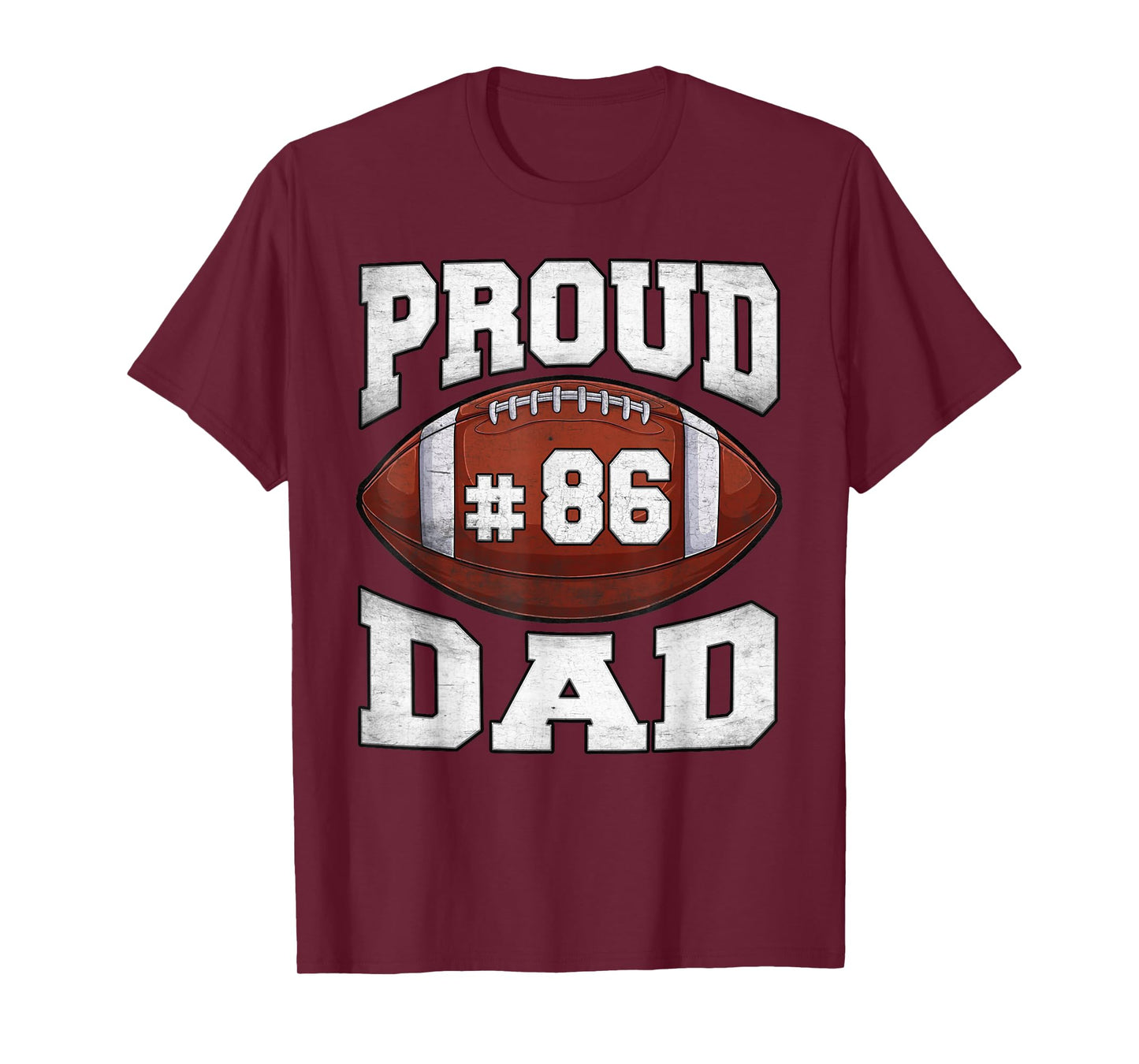 Proud Dad Football Jersey Number 86 High School Sports T-Shirt