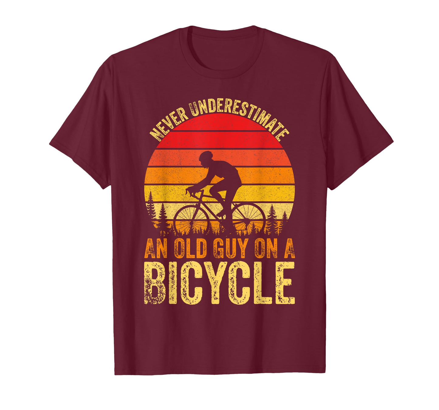 Never Underestimate An Old Guy On A Bicycle Vintage Cycling T-Shirt