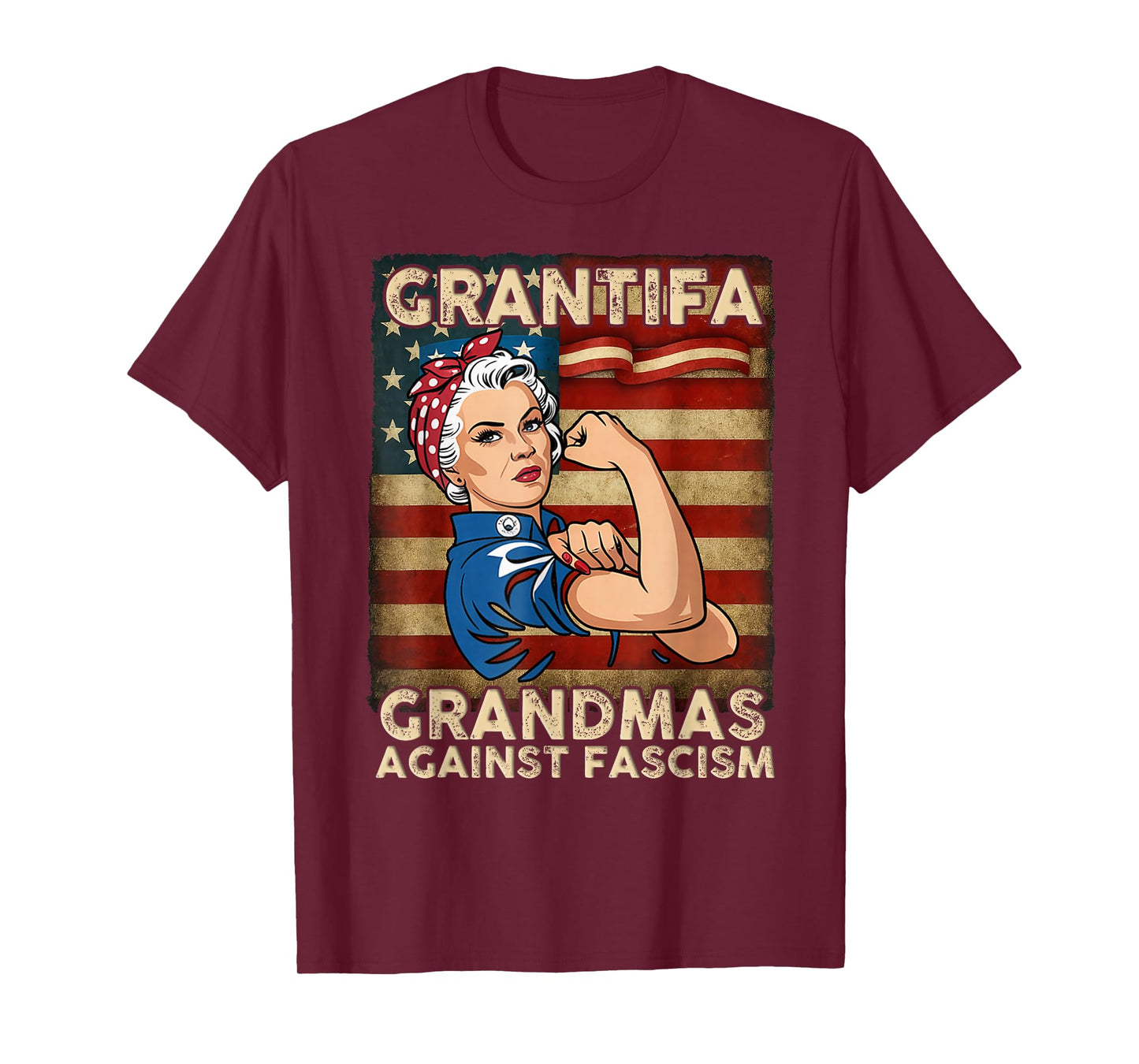 Retro Grantifa Grandmas Against Fascism Flag Resist No Kings T-Shirt