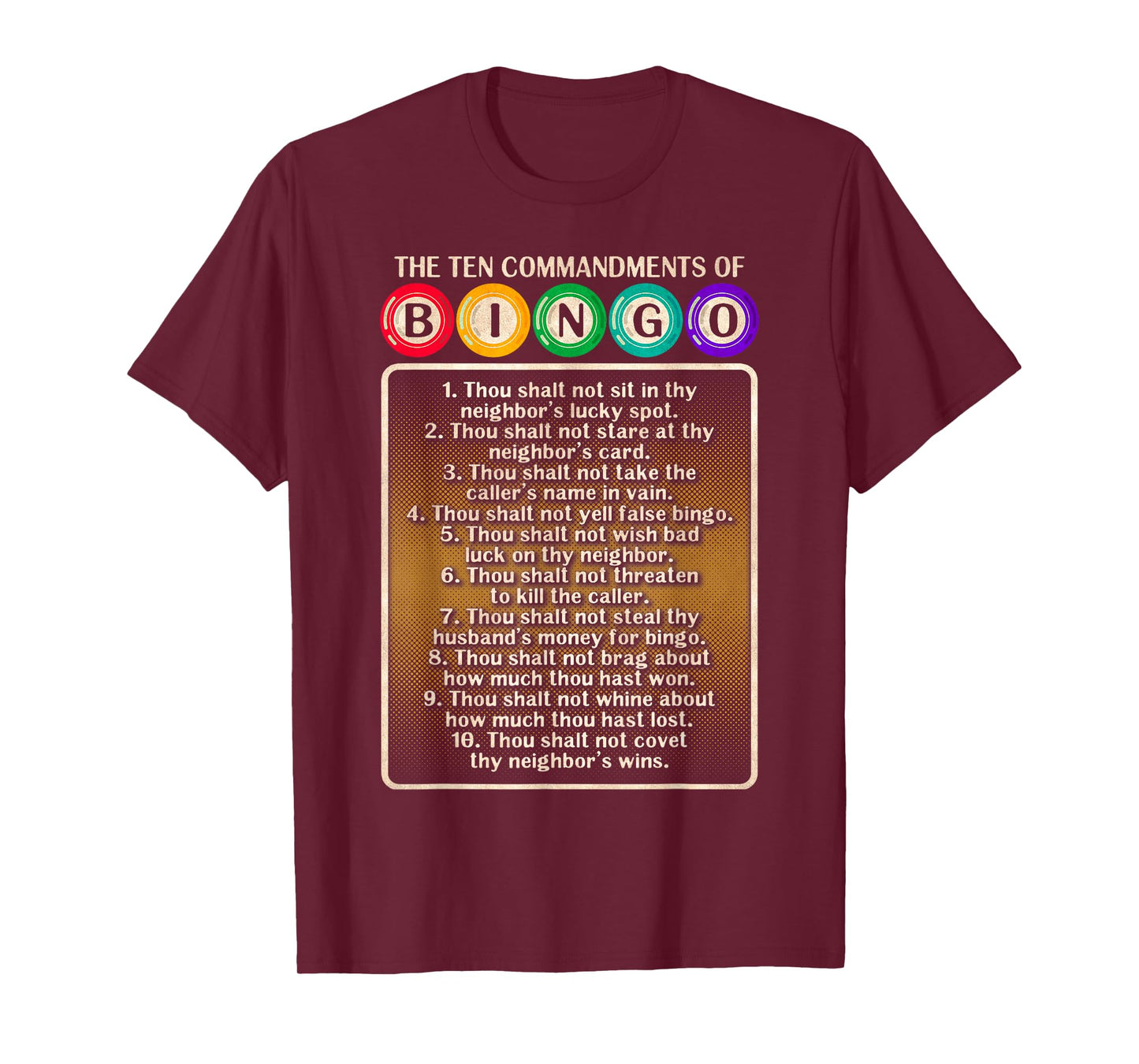 10 Commandments Of Bingo - Bingo Player T-Shirt