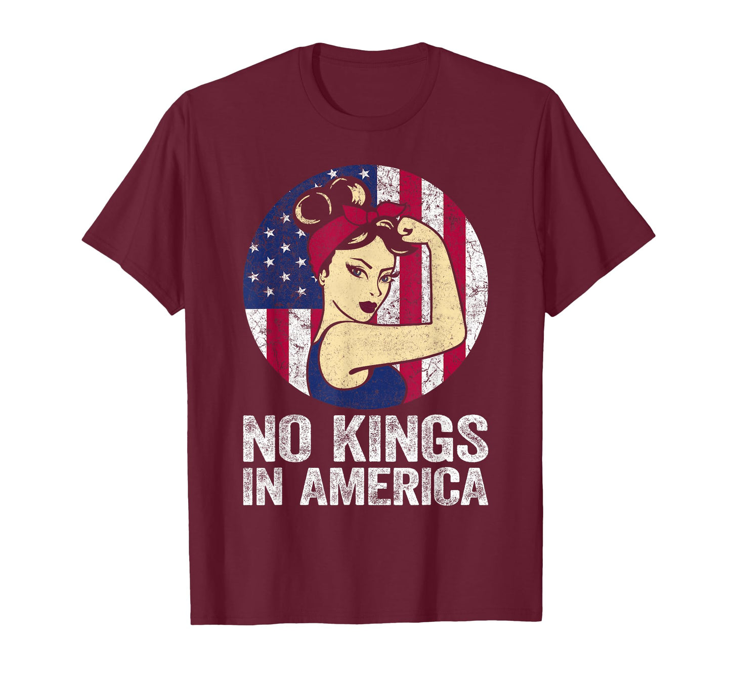 No Kings Tee Rosie USA Flag No King in America T-Shirt