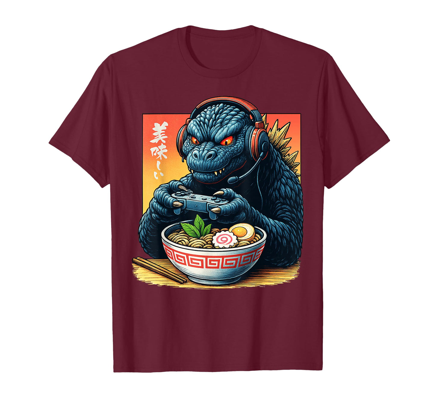 Funny Eating Ramen Japanese Monster Game Lover Birthday T-Shirt