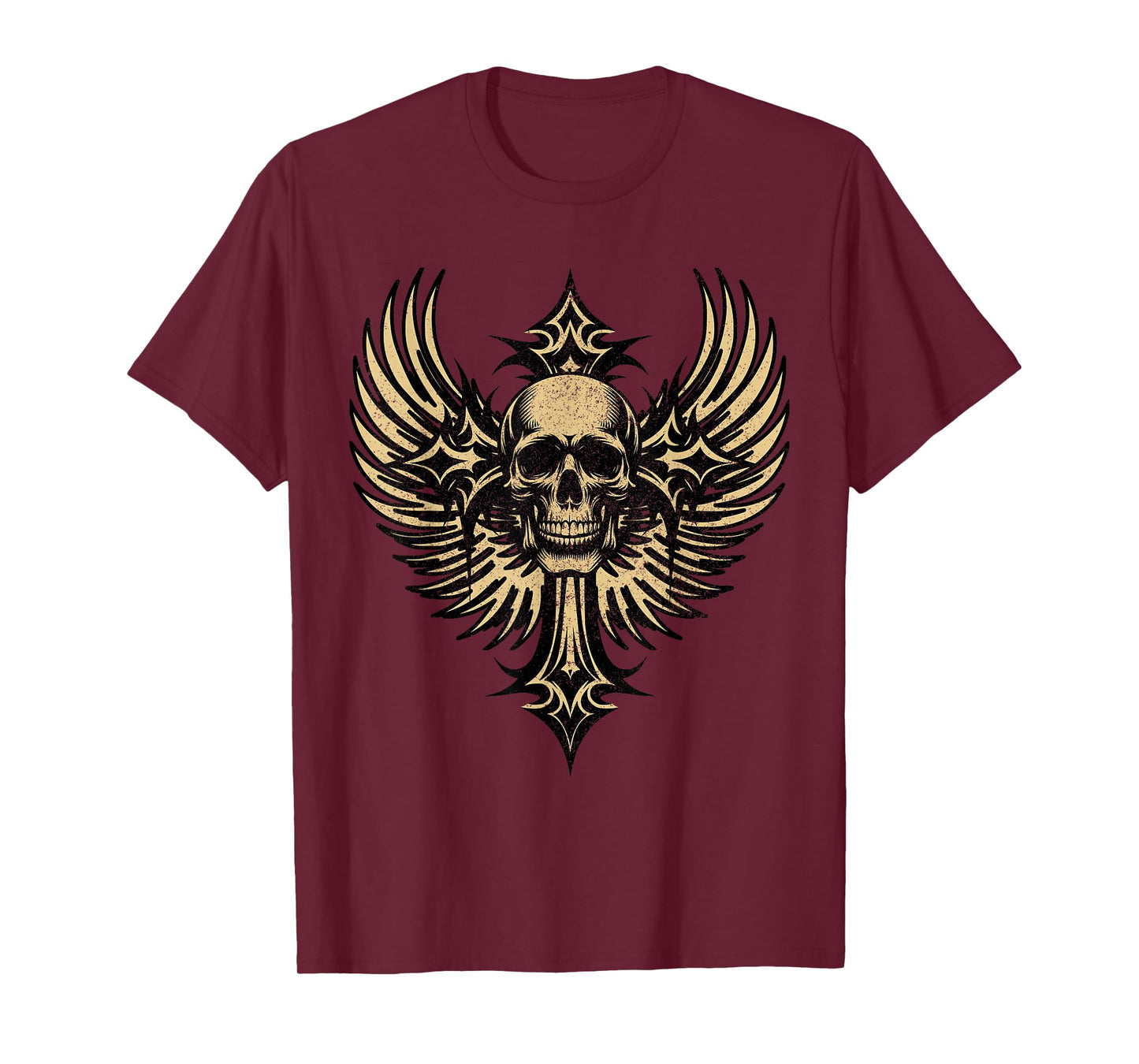 Grunge Skull and Cross Gothic Aesthetic Affliction T-Shirt