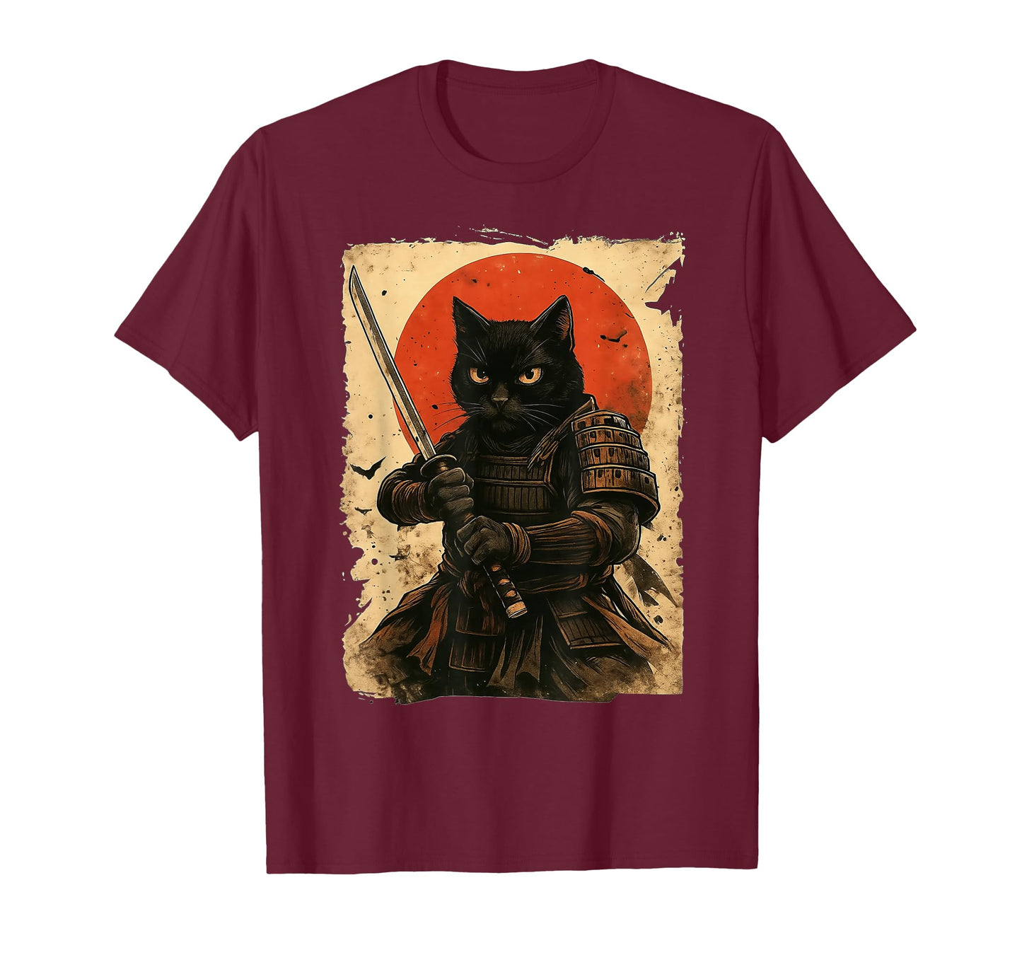 Cat Samurai Vintage Japanese Warrior T-Shirt