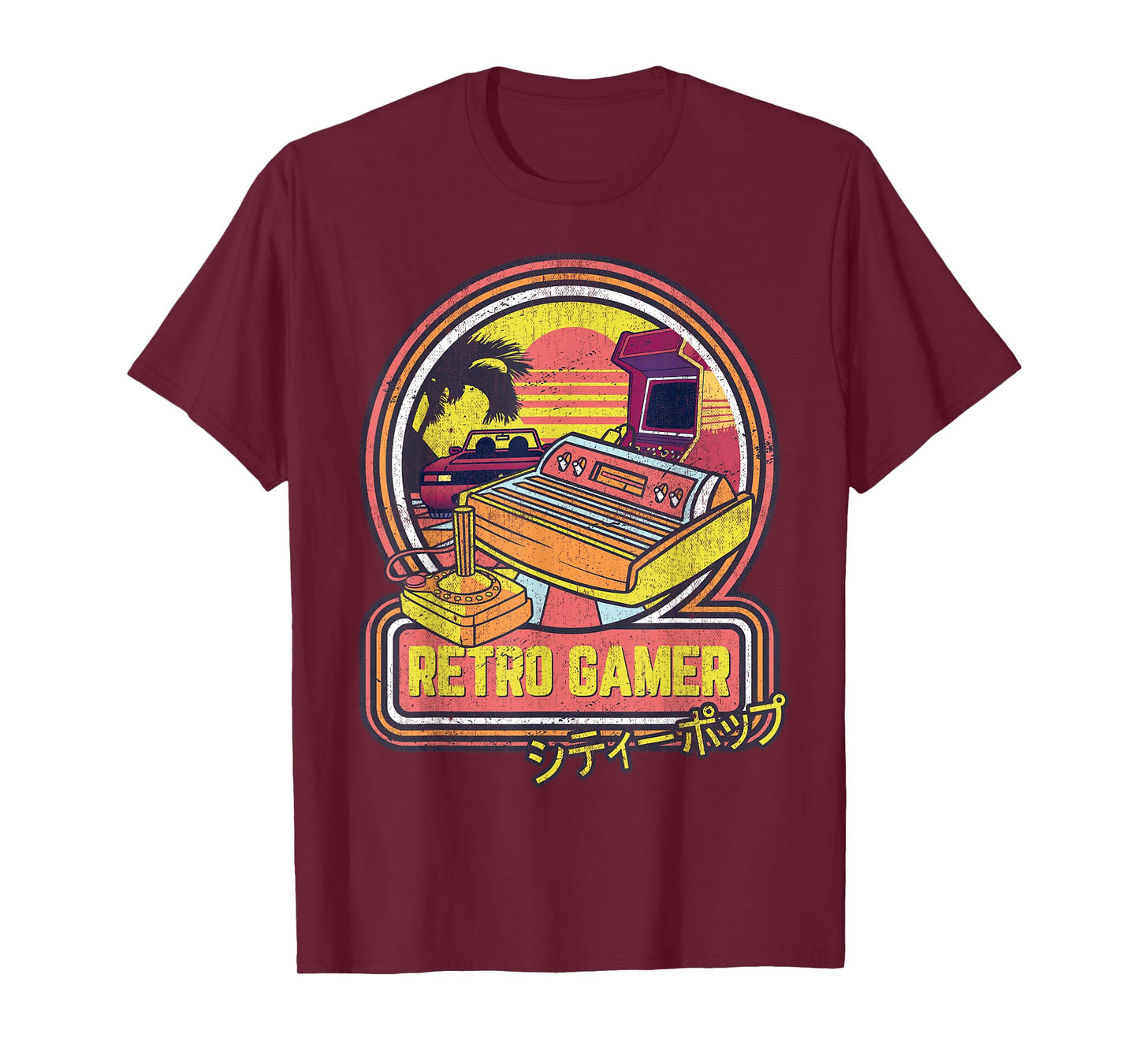 Retro Gamer Vintage 80s & 90s Japanese Arcade Video Games T-Shirt