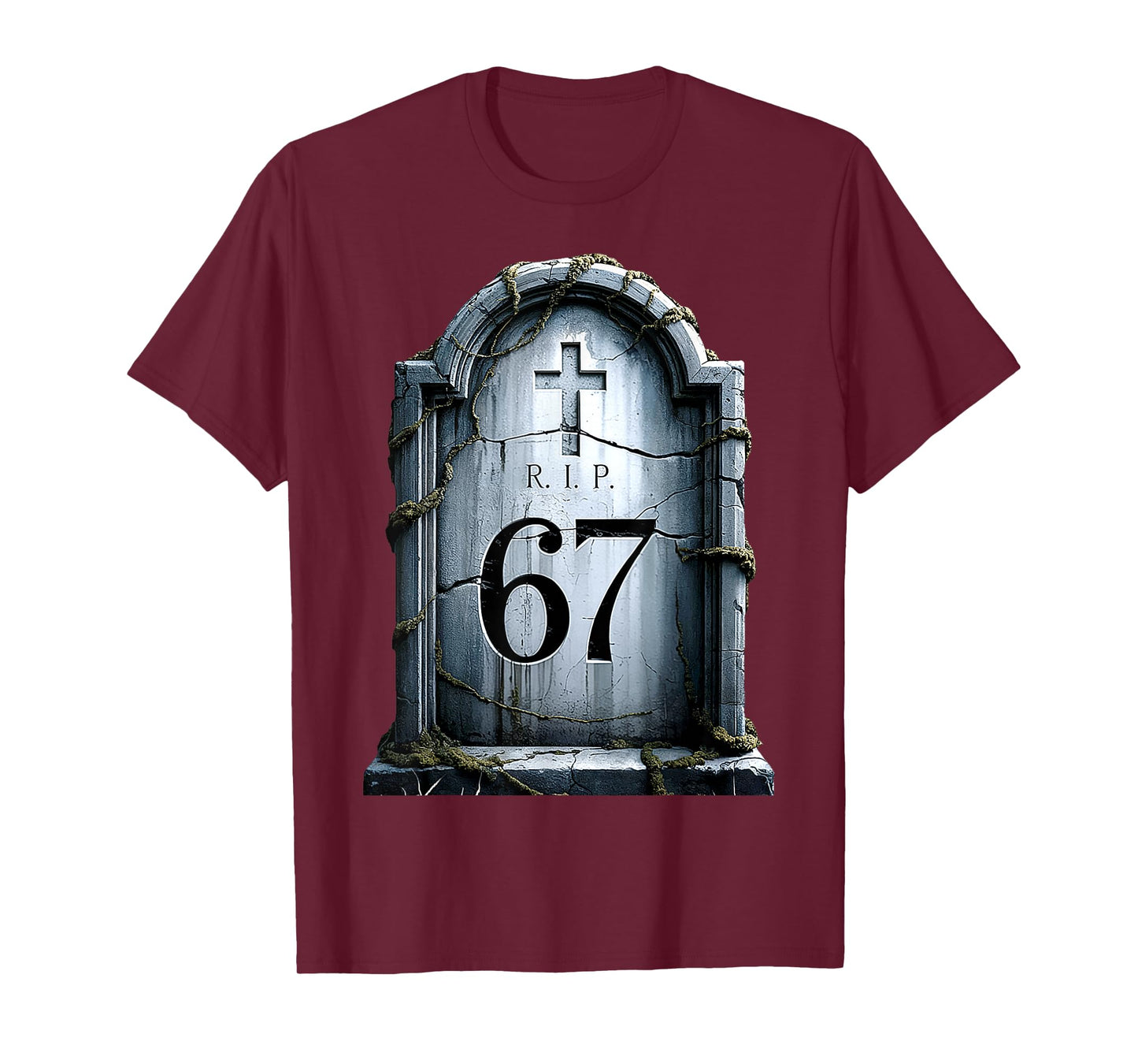 Six Seven Gravestone 67 RIP Tombstone Halloween T-Shirt