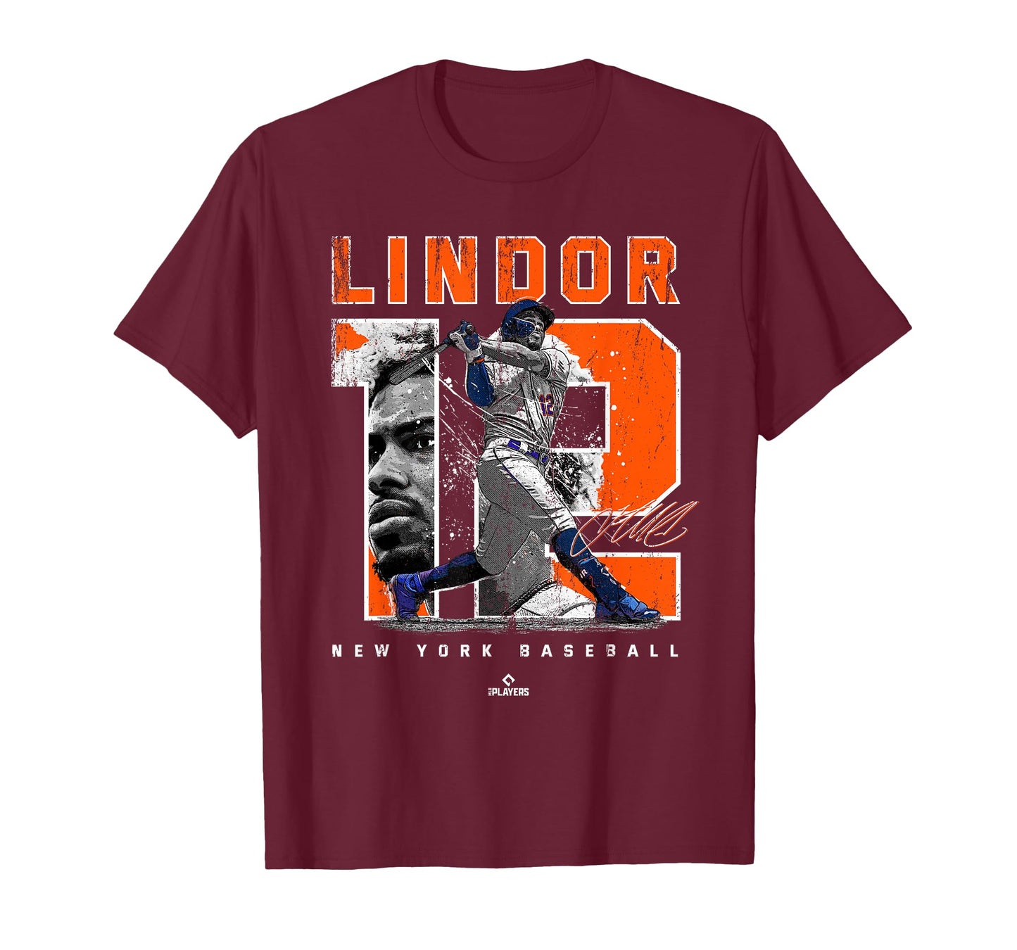 Number and Portrait Francisco Lindor New York MLBPA T-Shirt