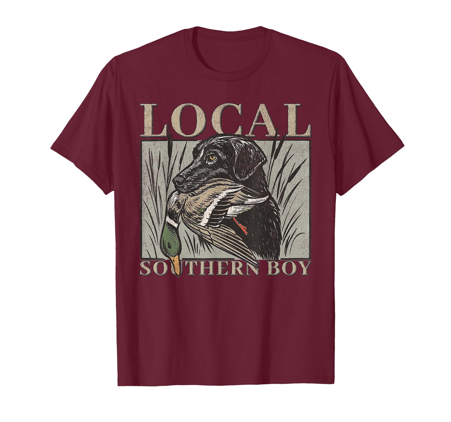 Local Southern Boy Duck Hunting Black Lab Outdoor Vintage T-Shirt