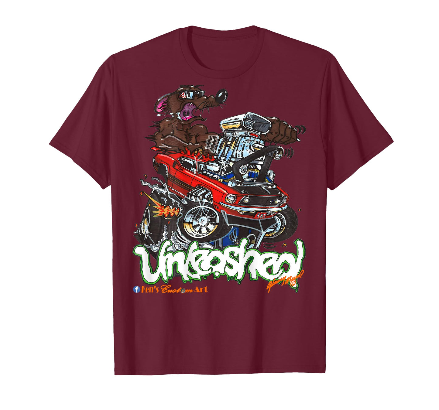 69 Mach 1 Rat Hot Rod "Unleashed" (Design on Back) T-Shirt