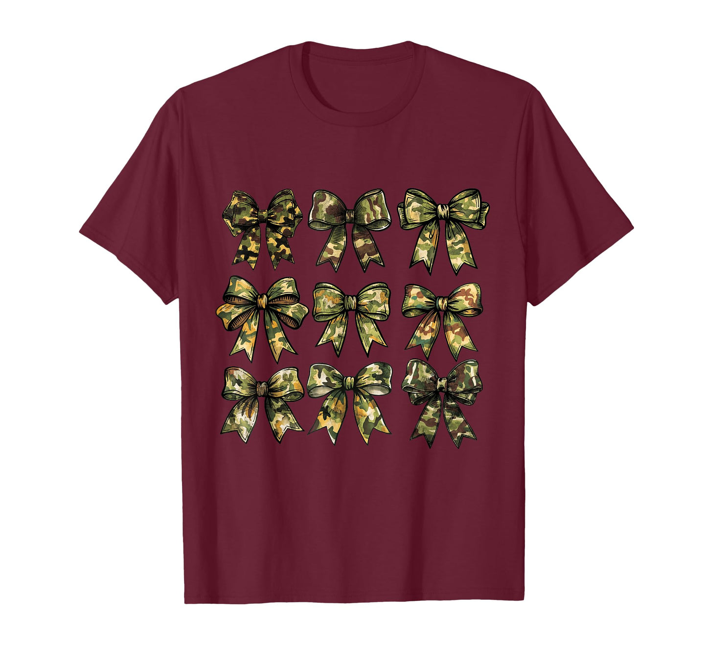 Camouflage Bow Camo Coquette Bow Hunting Women Girl T-Shirt
