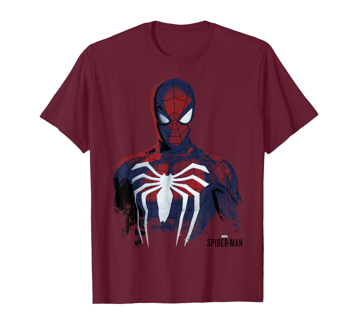 Marvel Spider-Man Game Painted Grunge Portrait T-Shirt