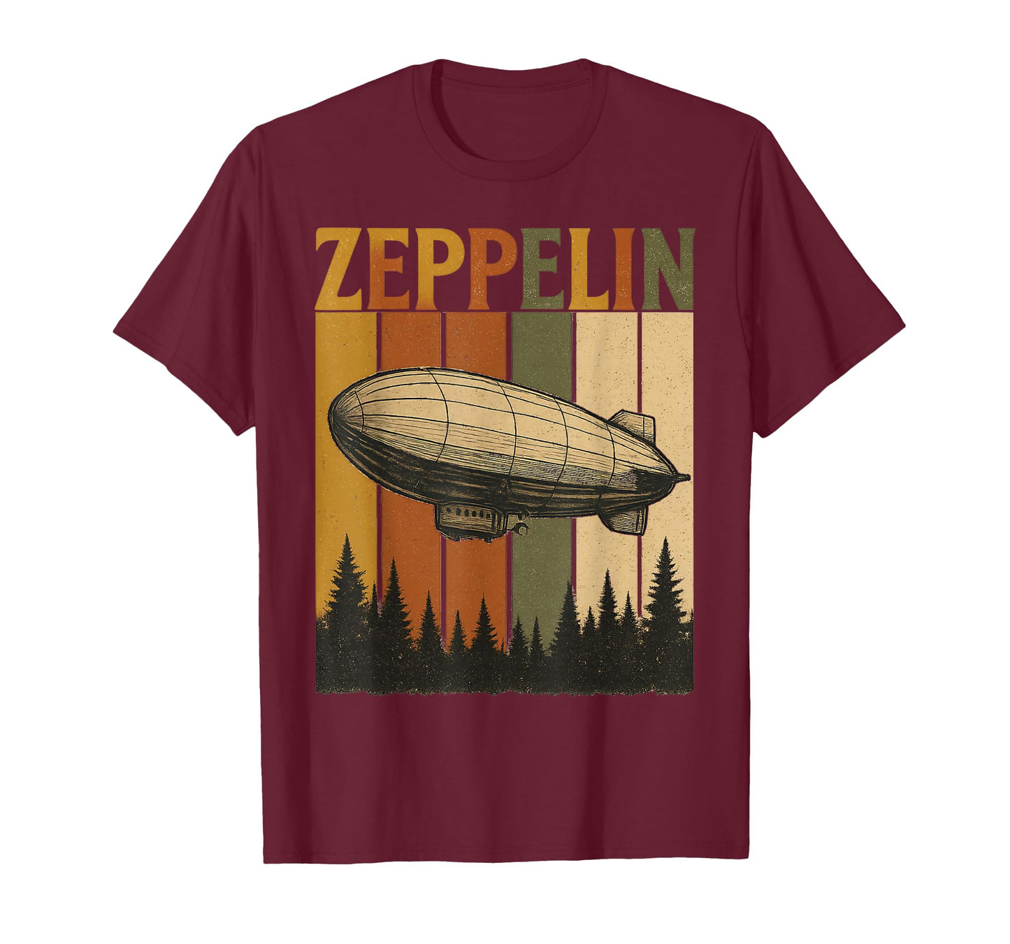 Retro Zeppelin Airship Shirt Vintage Rock Style Tee for Men T-Shirt