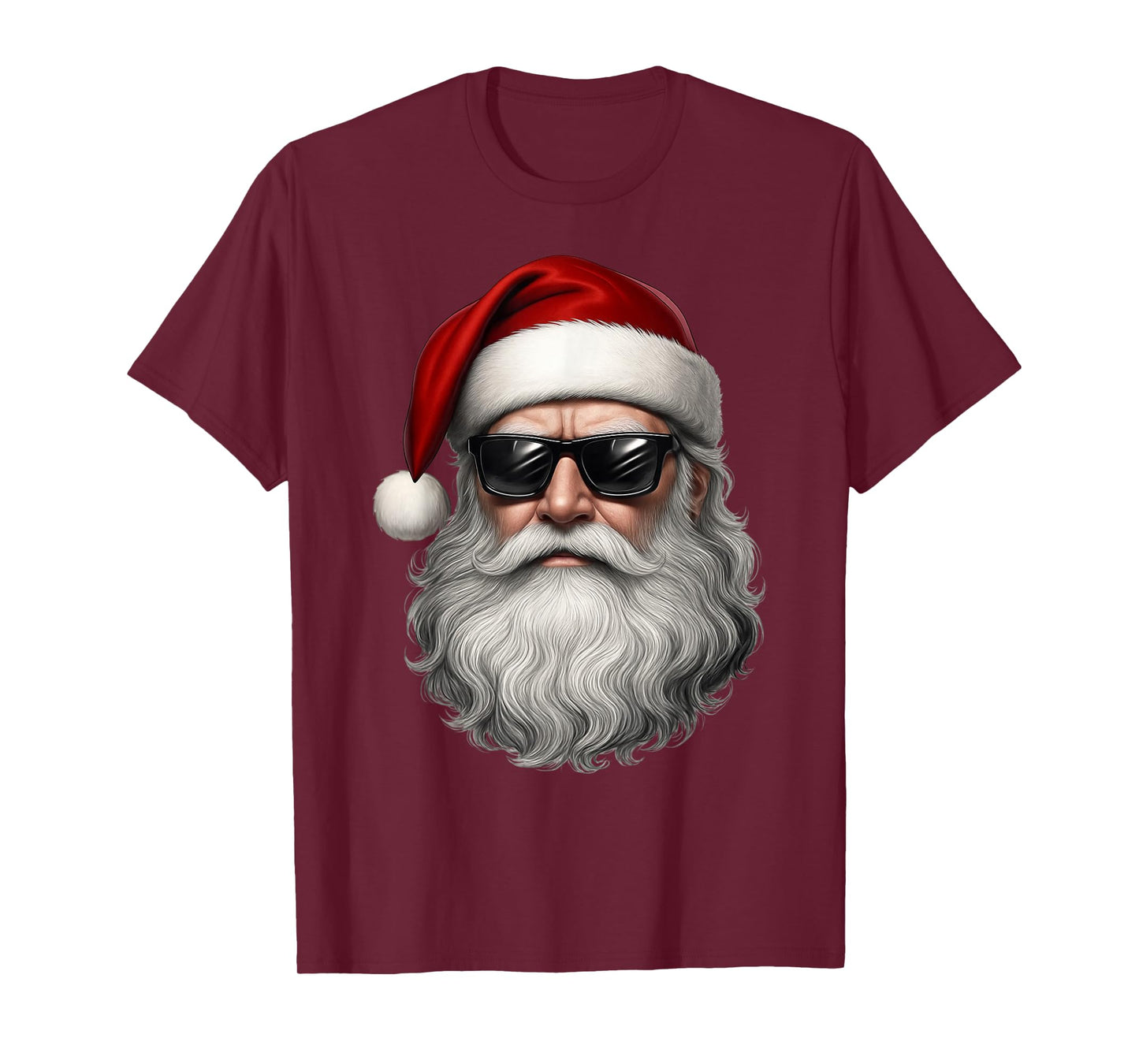 Santa Face Retro Sunglasses Funny Christmas Pajama Mens Boys T-Shirt