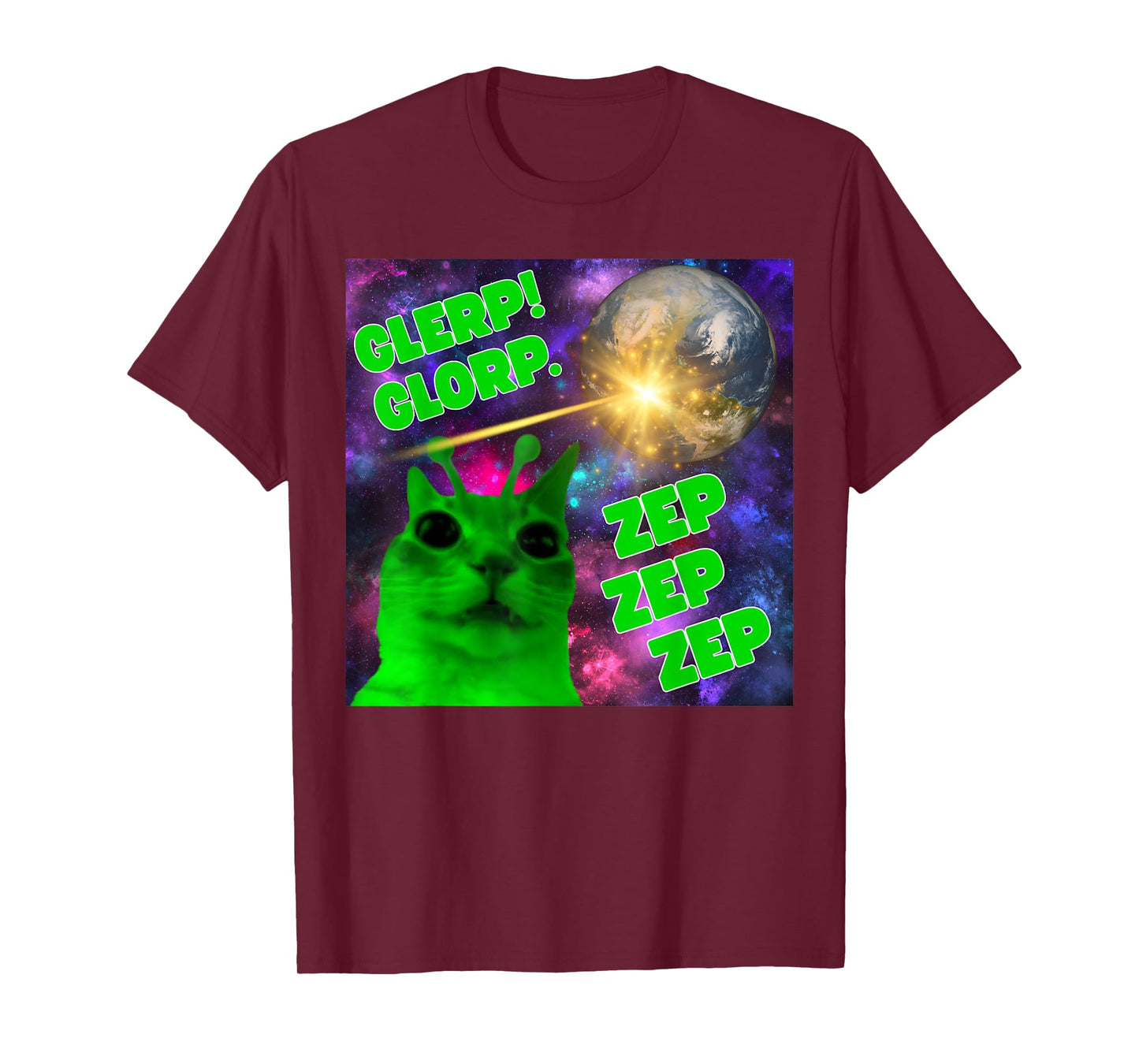 Glerp Glorp Zep Zep Cat Silly Alien Meme Cat Meme Brainrot T-Shirt for Men Women Kids