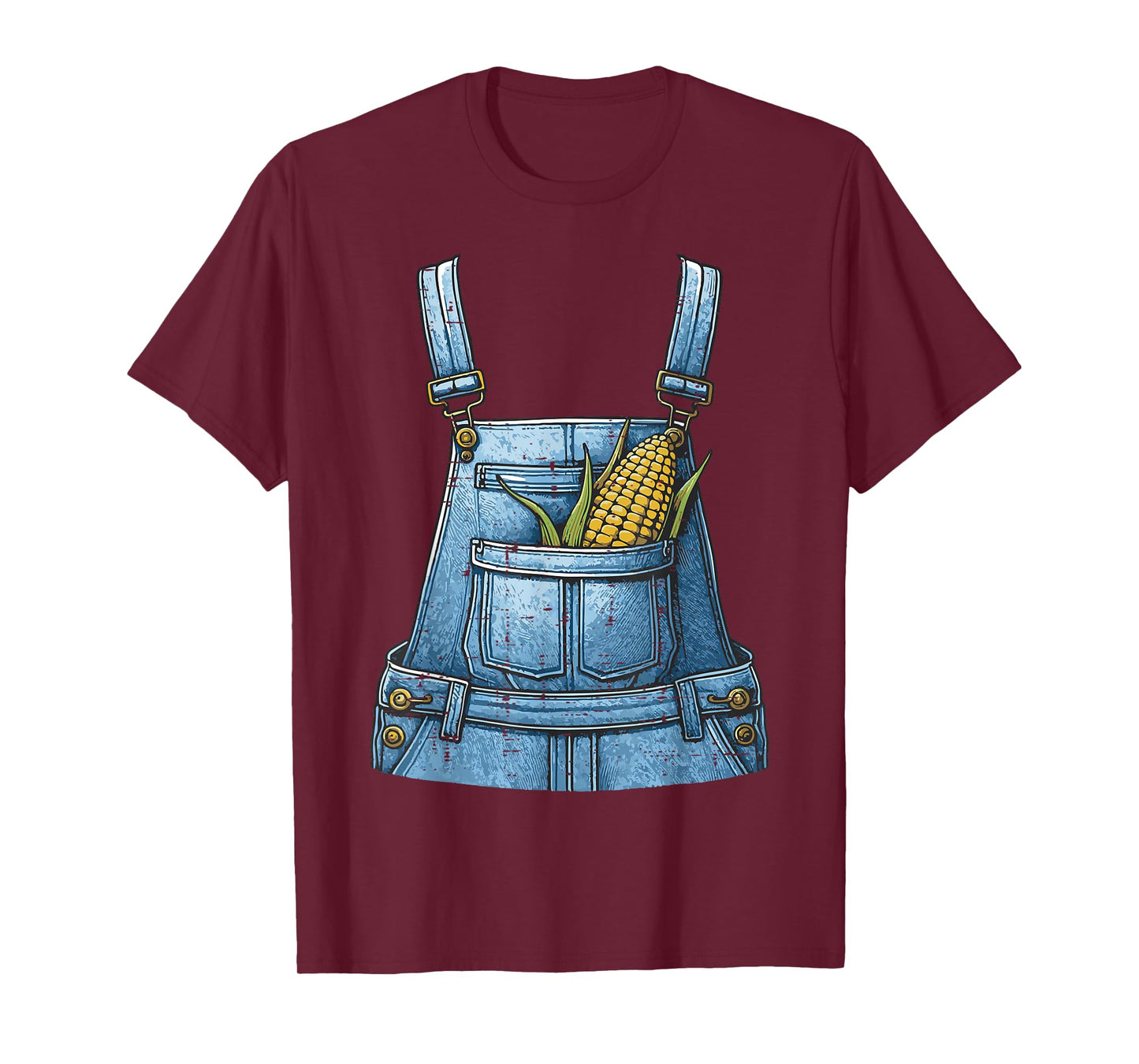Halloween Overalls Corn Farm Costume Farmer Men Women Kids T-Shirt