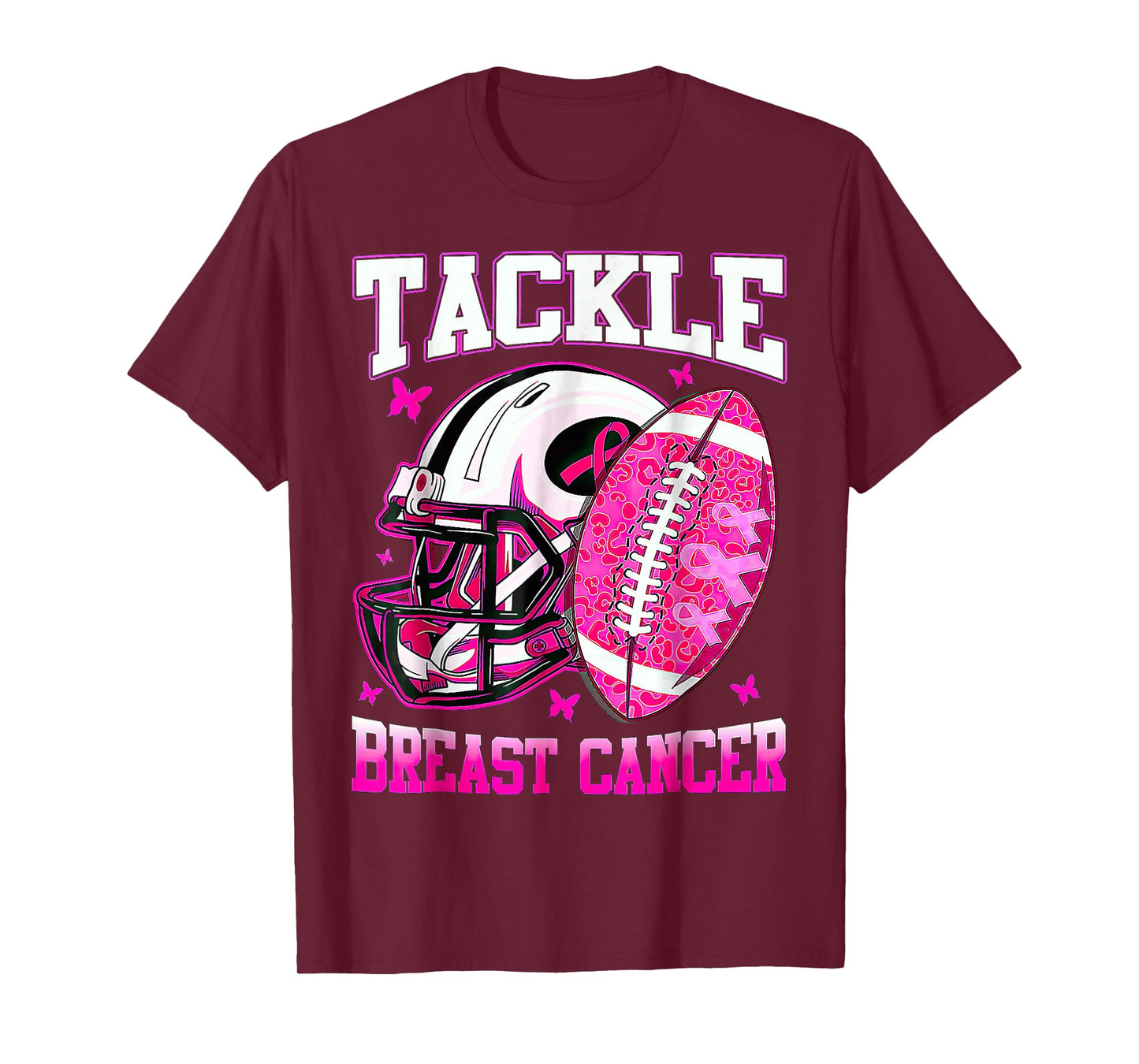 Tackle Breast Cancer Awareness Fighting American Football T-Shirt