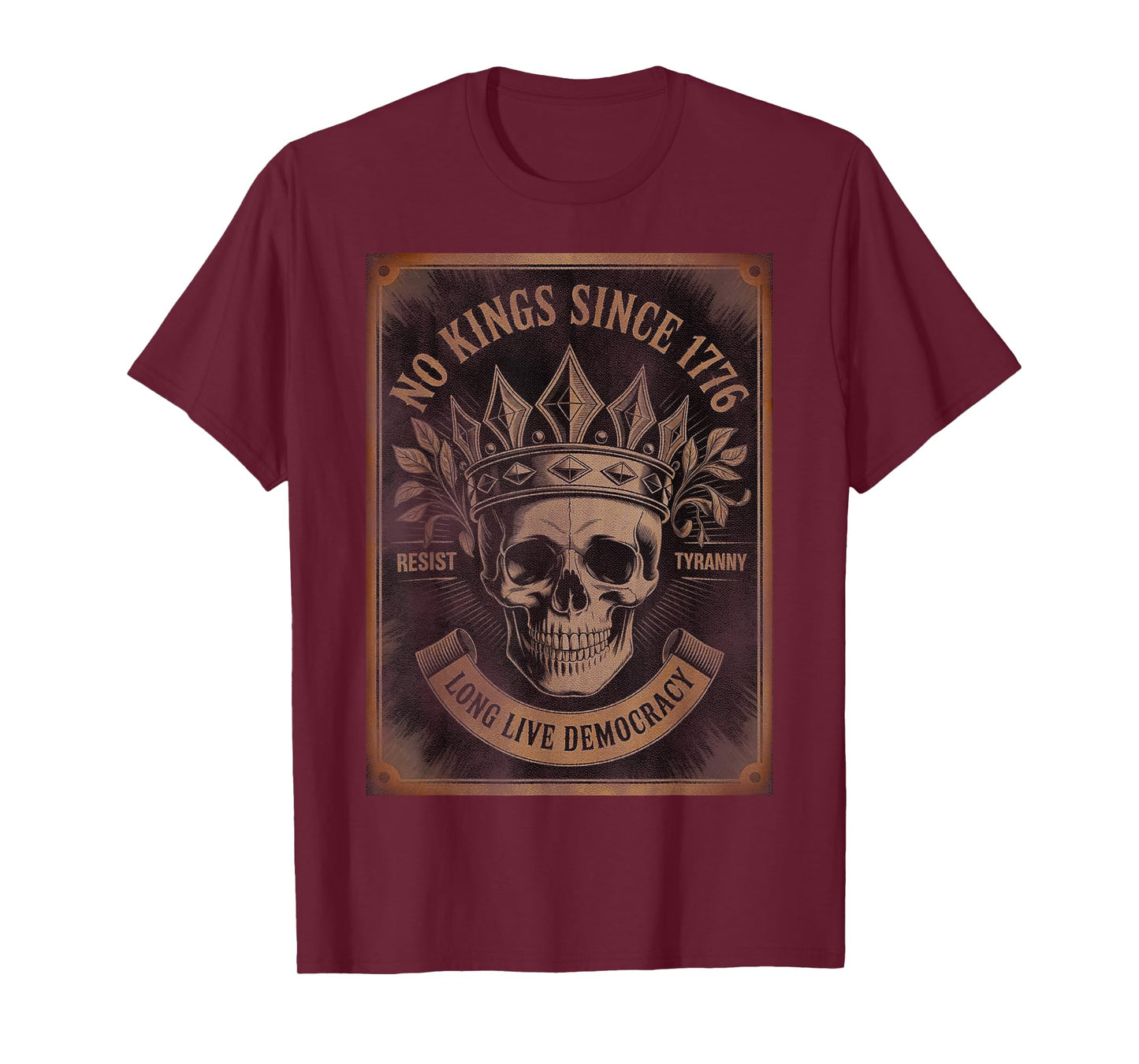 Retro No Kings 2.0 Since 1776 Skull No Kings October 18 T-Shirt