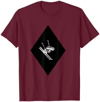 Downhill Ski Black Diamond T-Shirt - T-Shirt | Maroon