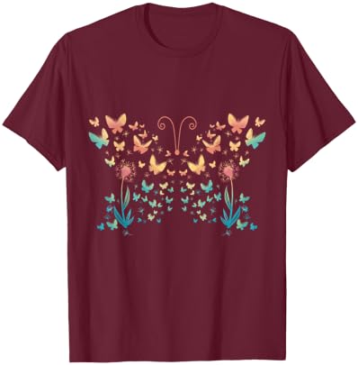Butterfly Dandelion T-Shirt - T-Shirt | Maroon