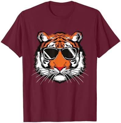 Cool Tiger Sunglasses Vintage Bengal Tiger Lovers T-Shirt - T-Shirt | Maroon