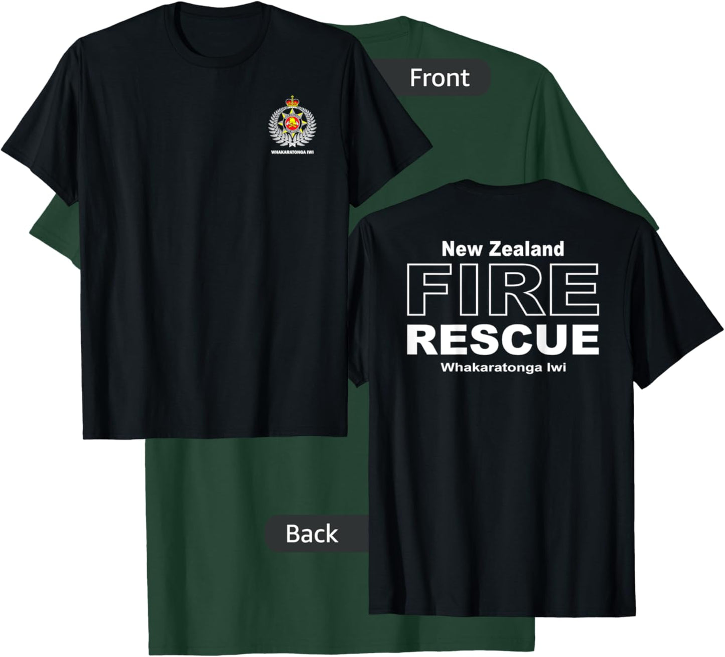 New Zealand Fire Rescue Firefighter T-Shirt - T-Shirt | Forest