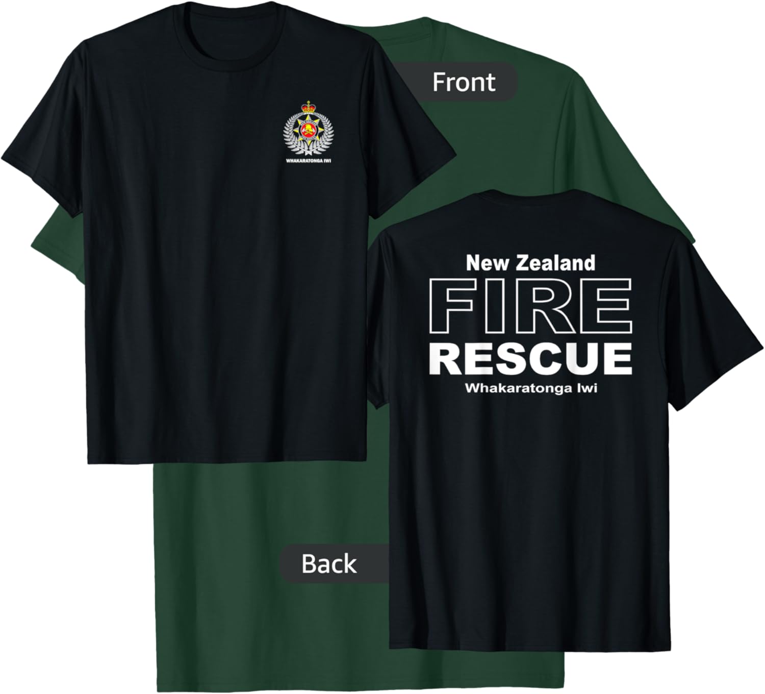 New Zealand Fire Rescue Firefighter T-Shirt - T-Shirt | Forest