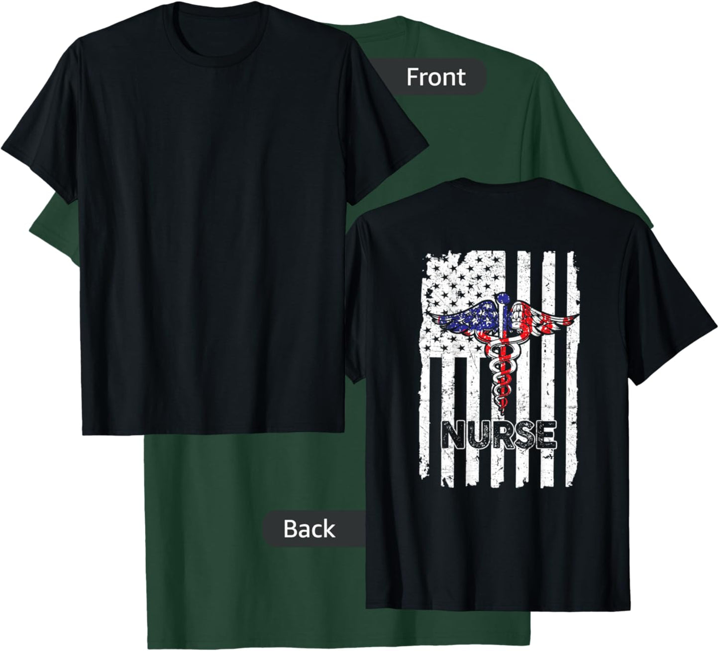 Vintage Nurse Nursing American Flag Patriotic 4th of July T-Shirt - T-Shirt | Forest