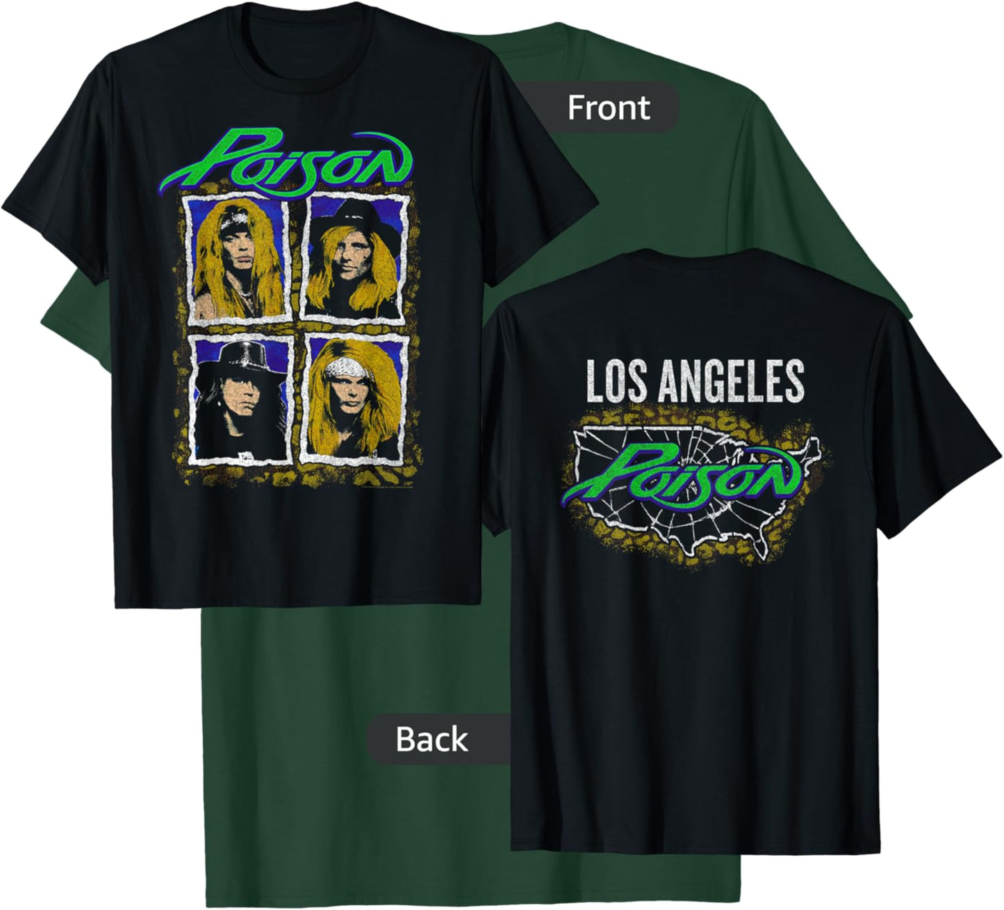 Poison - Vintage City Los Angeles T-Shirt - T-Shirt | Forest