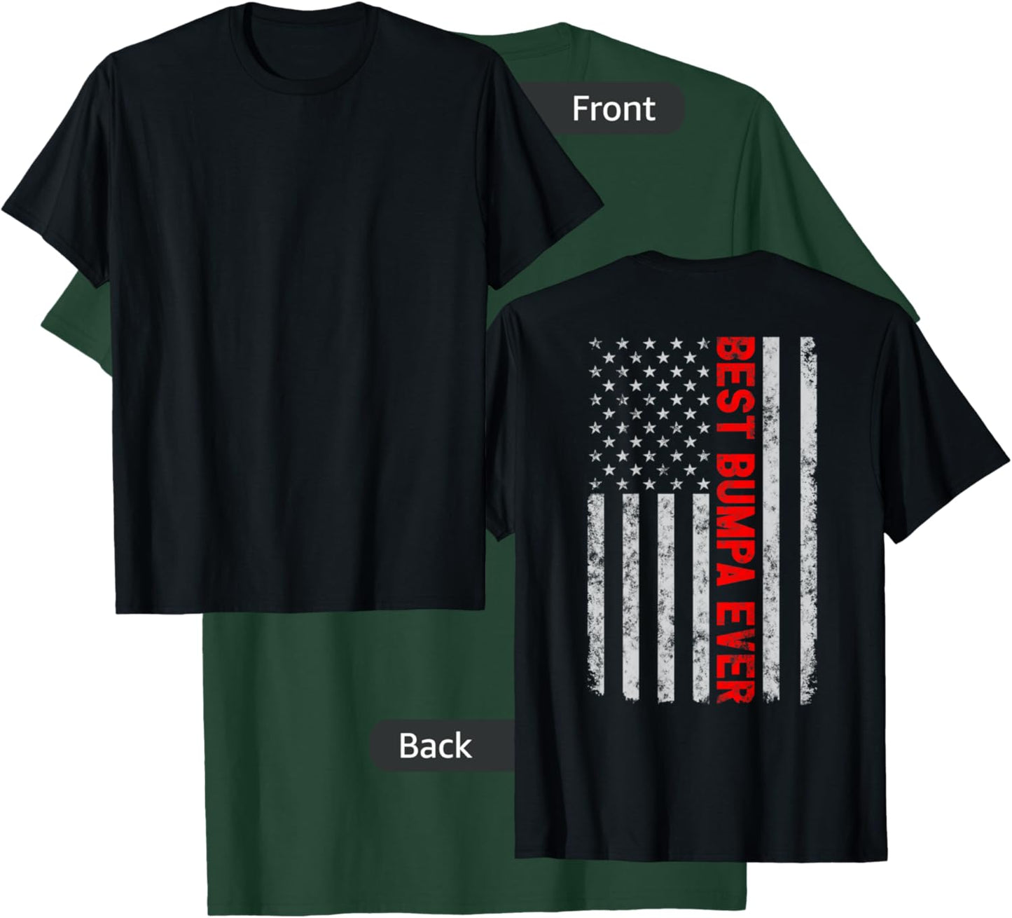 Best Bumpa Ever Fathers Day Vintage Patriotic American Flag T-Shirt - T-Shirt | Forest