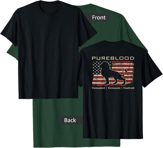 Pureblood Movement #Pureblood Medical Freedom Lion (ON BACK) T-Shirt - T-Shirt | Forest