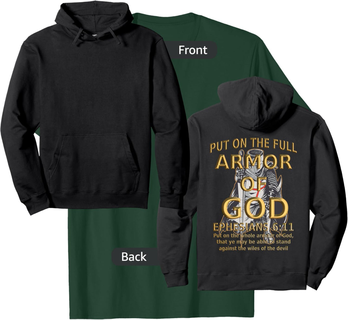 Faith Jesus Religious Ephesians 6 11 Put Full Armor of God T-Shirt - T-Shirt | Forest